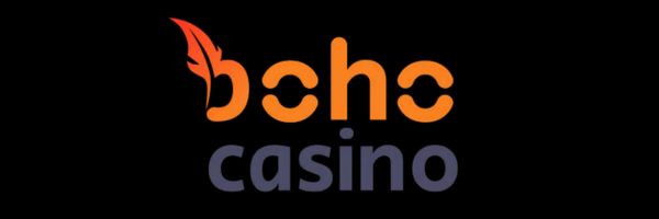 Boho Casino mobile interface with pokies reels on a smartphone held in one hand